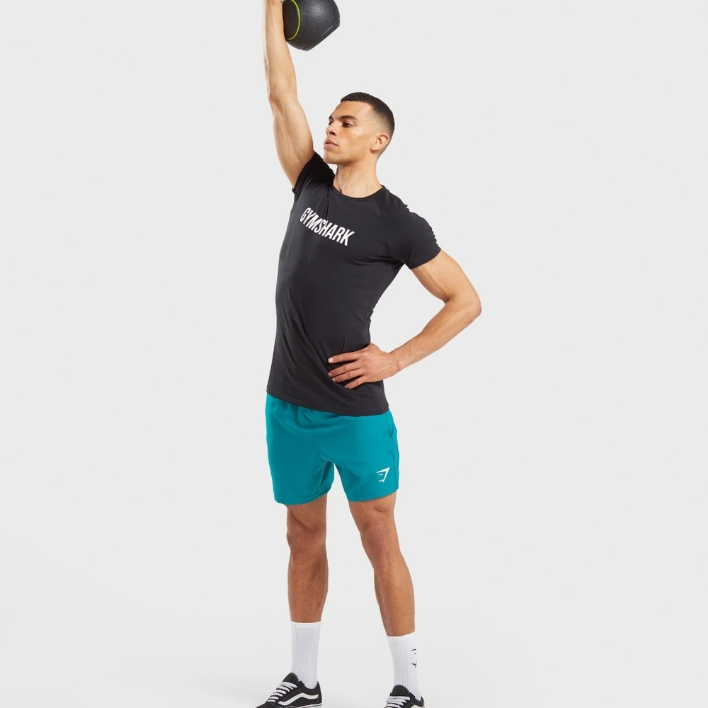 gymshark apollo ss t shirt black extra large
